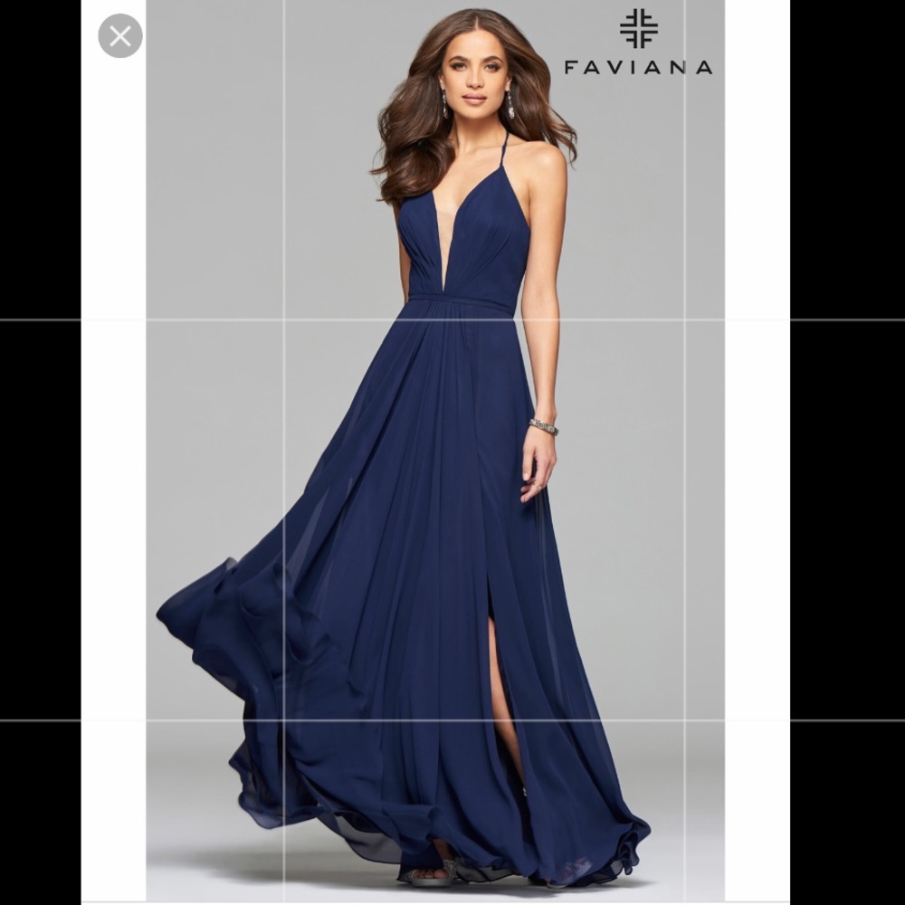 Faviana Navy Blue Prom Dress!!